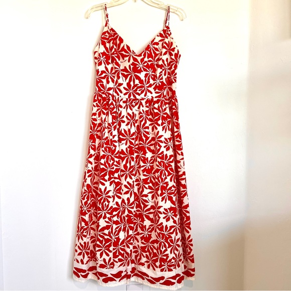 H&M NWOT Red White Floral Slip Dress - Picture 2 of 8